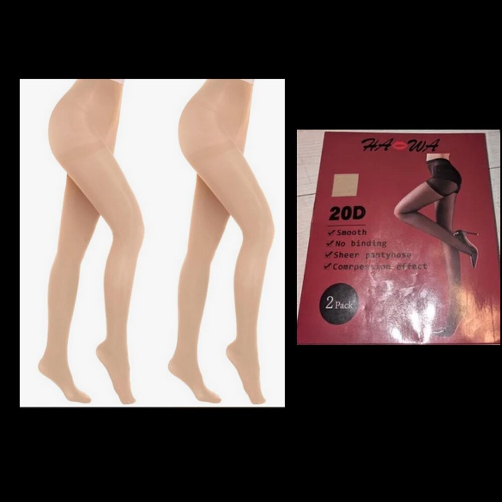 NEW Womens 20D Smooth Sheer Control Top Pantyhose Tights Size L